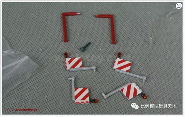 支撐腿，警示燈，警示牌等。